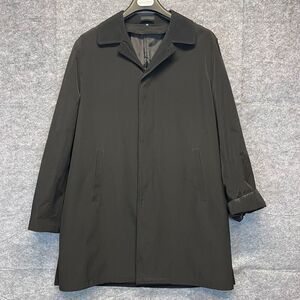 CALVIN KLEIN Coat Men's Size 42R Black Gray Lined Button Down Trench Long Sleeve